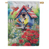 Evergreen Suede 2-Sided House Flag - Americana Songbirds Garden