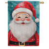 Evergreen Rosy Cheeked Santa Suede 2-Sided House Flag