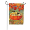 Evergreen Suede Garden Flag - Pumpkin Bird Feeder