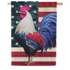 Evergreen Suede 2-Sided House Flag - All American Rooster