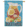 Evergreen Suede 2-Sided House Flag - Sweet Tea Welcome