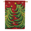Evergreen Twin Christmas Tree Suede 2-Sided House Flag