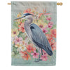 Evergreen Suede 2-Sided House Flag - Tropical Heron