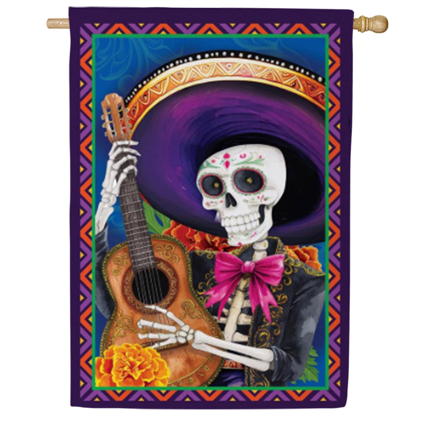 Evergreen Suede House Flag - Day Of The Dead