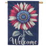 Evergreen Suede 2-Sided House Flag - Patriotic Vibrant Sunflower