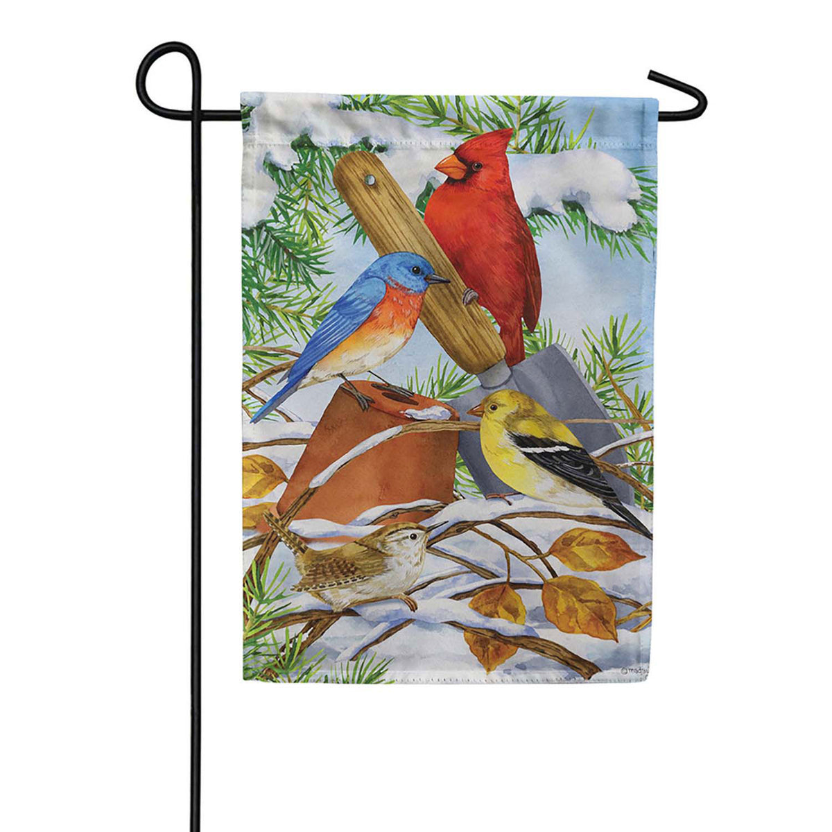 Evergreen Winter Gardeners Suede 2-Sided Garden Flag