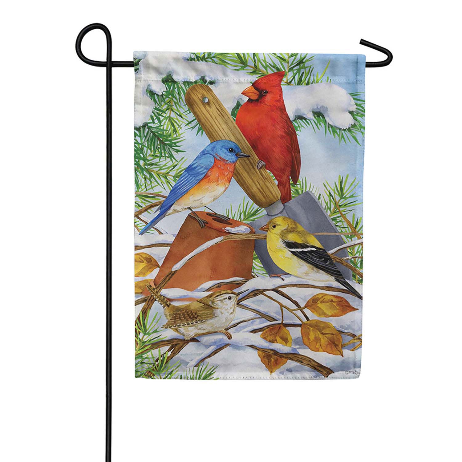 Evergreen Winter Gardeners Suede 2-Sided Garden Flag