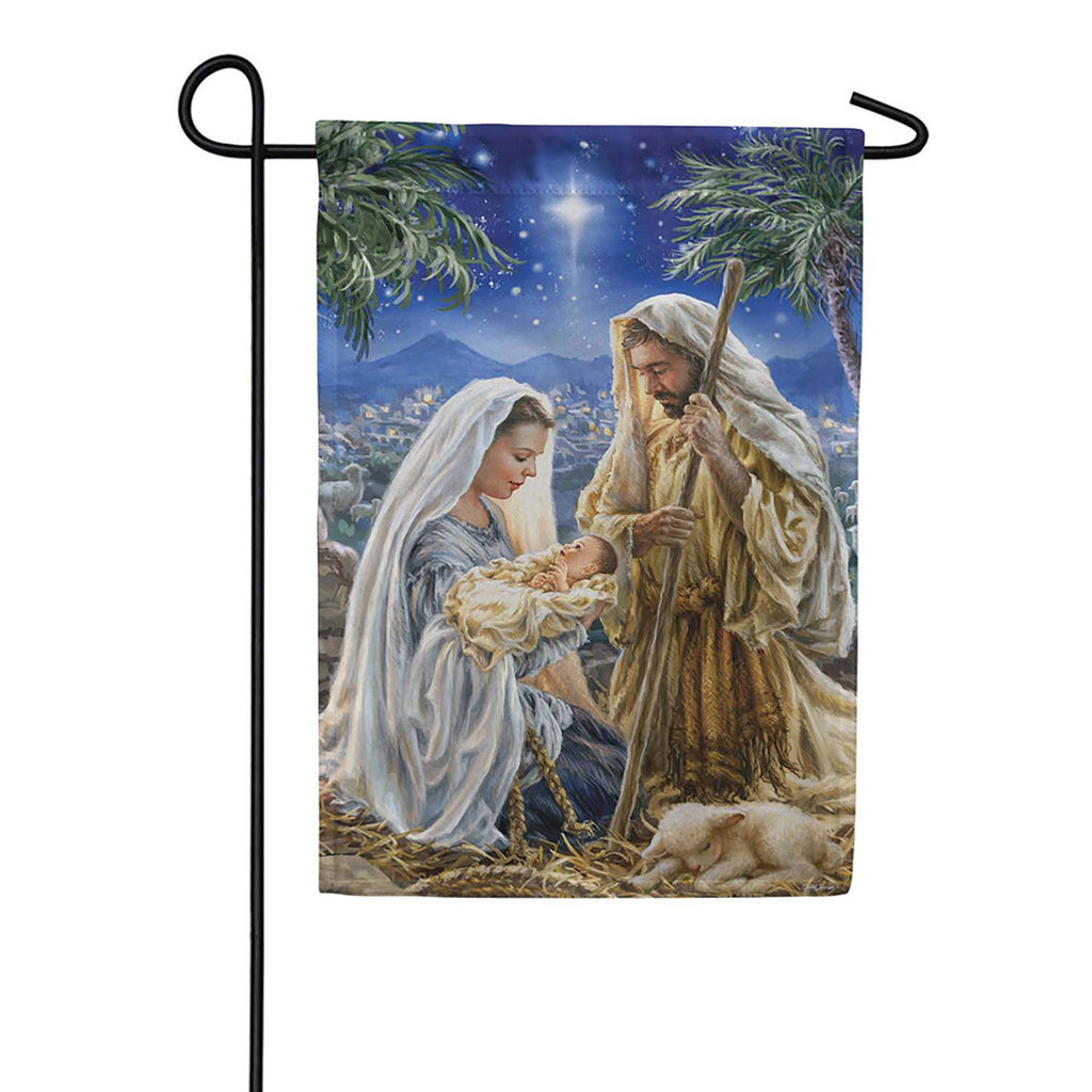 Evergreen Christmas Miracle Suede 2-Sided Garden Flag