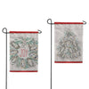 Evergreen Joyful Oyster Wreath & Tree Front Back Suede 2-Sided Garden Flag