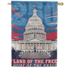 Evergreen Suede 2-Sided House Flag - 250th Anniversary Land of the Free Home of the Brave
