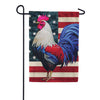Evergreen All American Rooster Suede 2-Sided Garden Flag