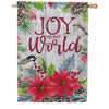 Evergreen Joy To The World Floral Suede 2-Sided House Flag