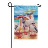 Evergreen Seagull Beach Family Suede 2-Sided Garden Flag