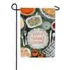 Evergreen Suede Garden Flag - Thanksgiving Spread