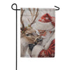 Evergreen Santa Comforting Reindeer Suede 2-Sided Garden Flag