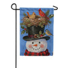 Evergreen Snowman Bird Nest Suede 2-Sided Garden Flag