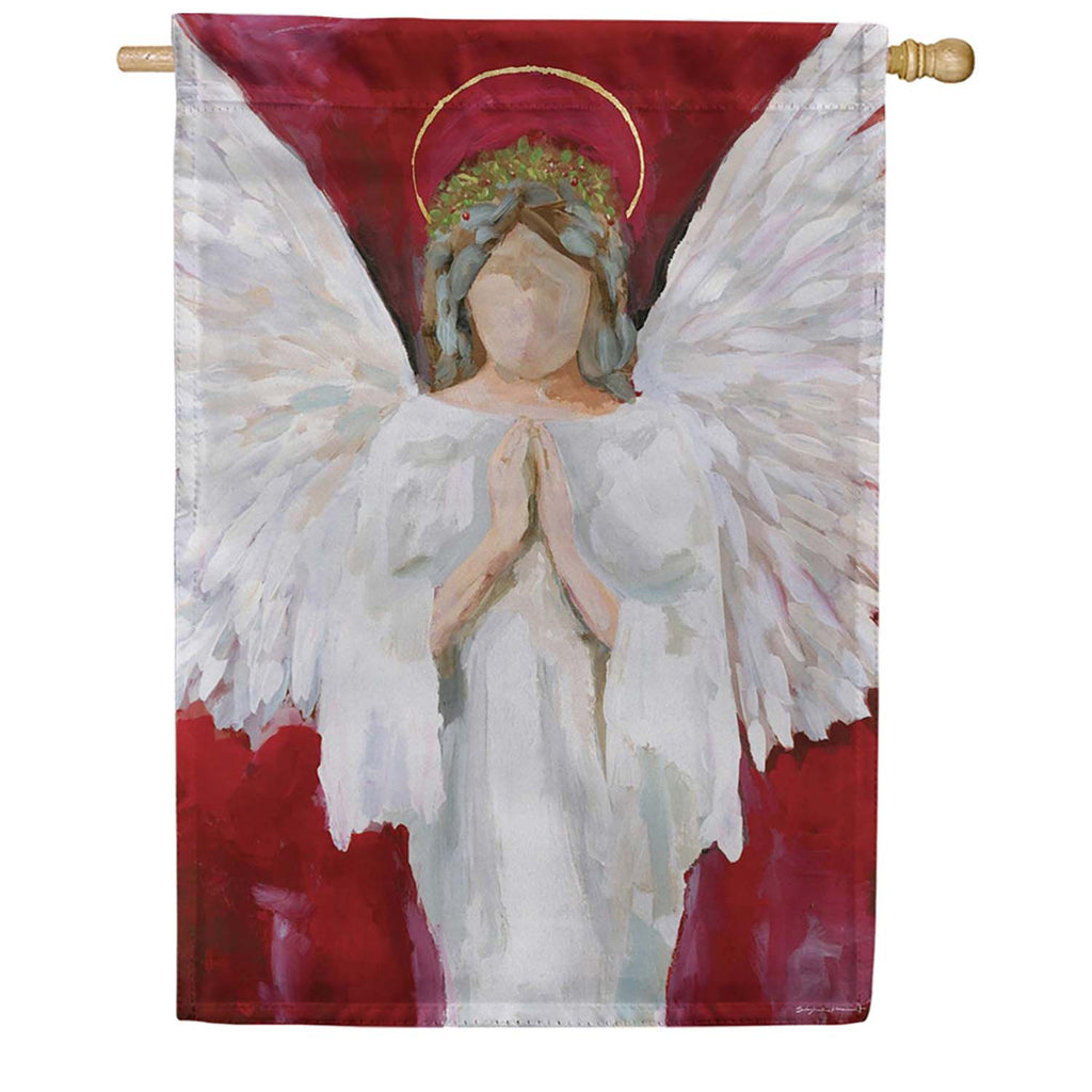 Evergreen Praying Angel Suede 2-Sided House Flag