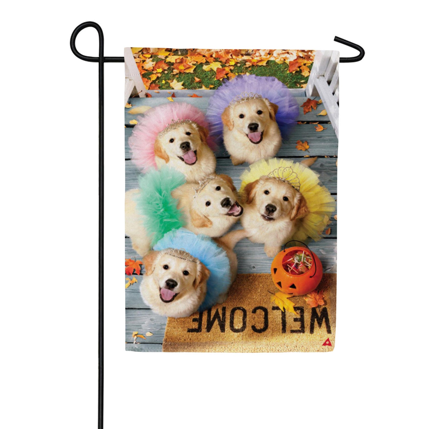 Evergreen Suede Garden Flag - Pet Central Puppy Ballerinas