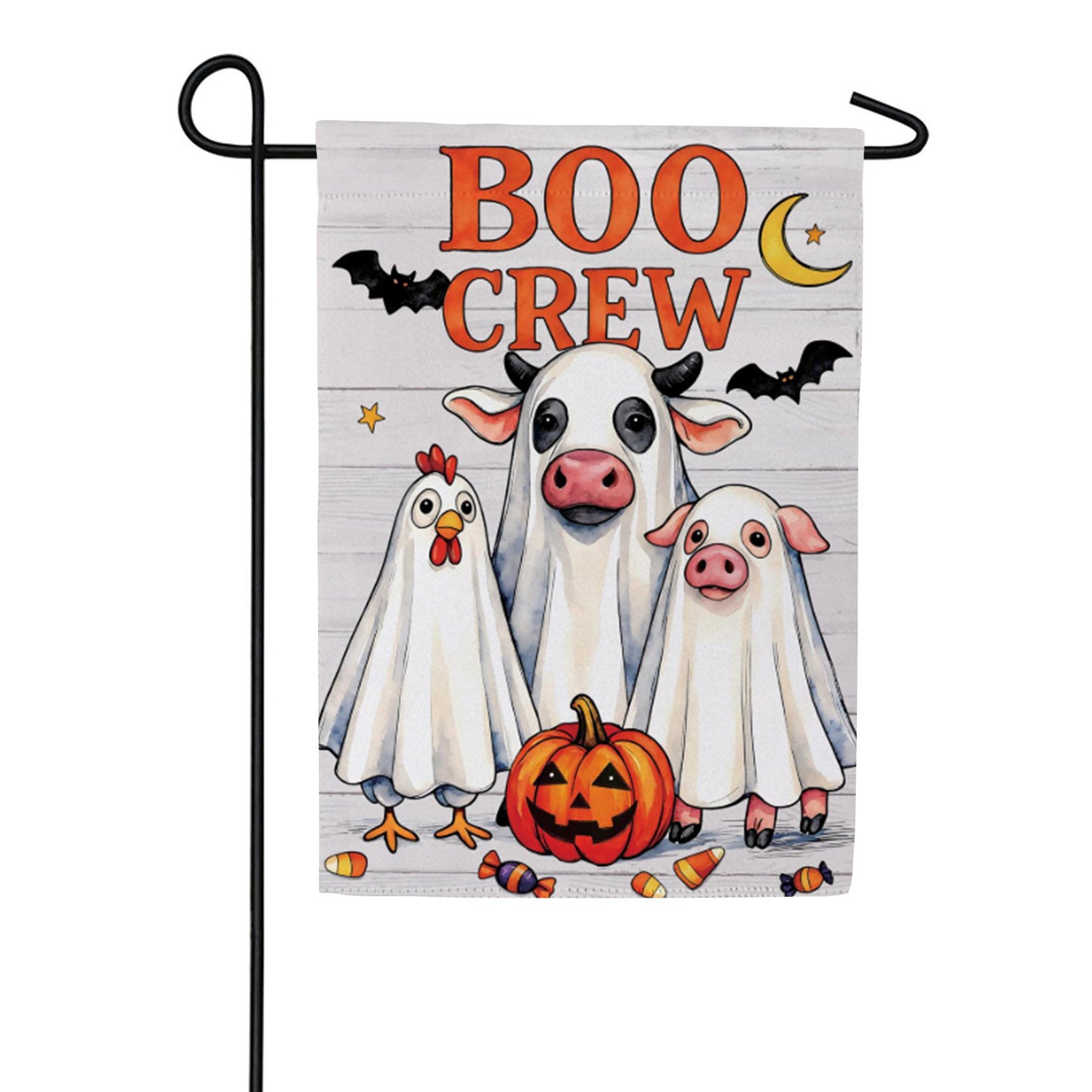 Evergreen Suede 2-Sided Garden Flag - BOO Crew