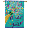 Evergreen Cheers To The New Years Suede 2-Sided House Flag