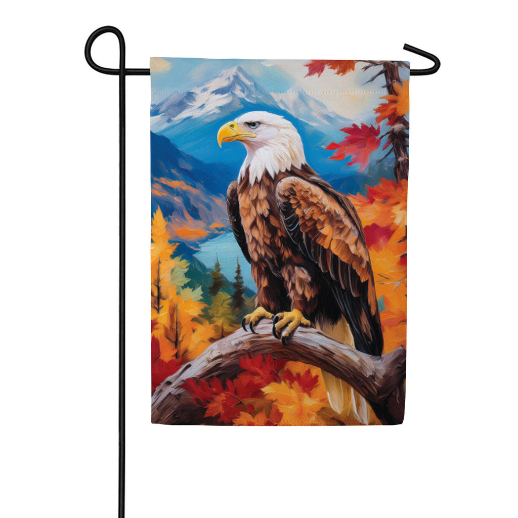 Evergreen Suede Garden Flag - Regal Fall Eagle