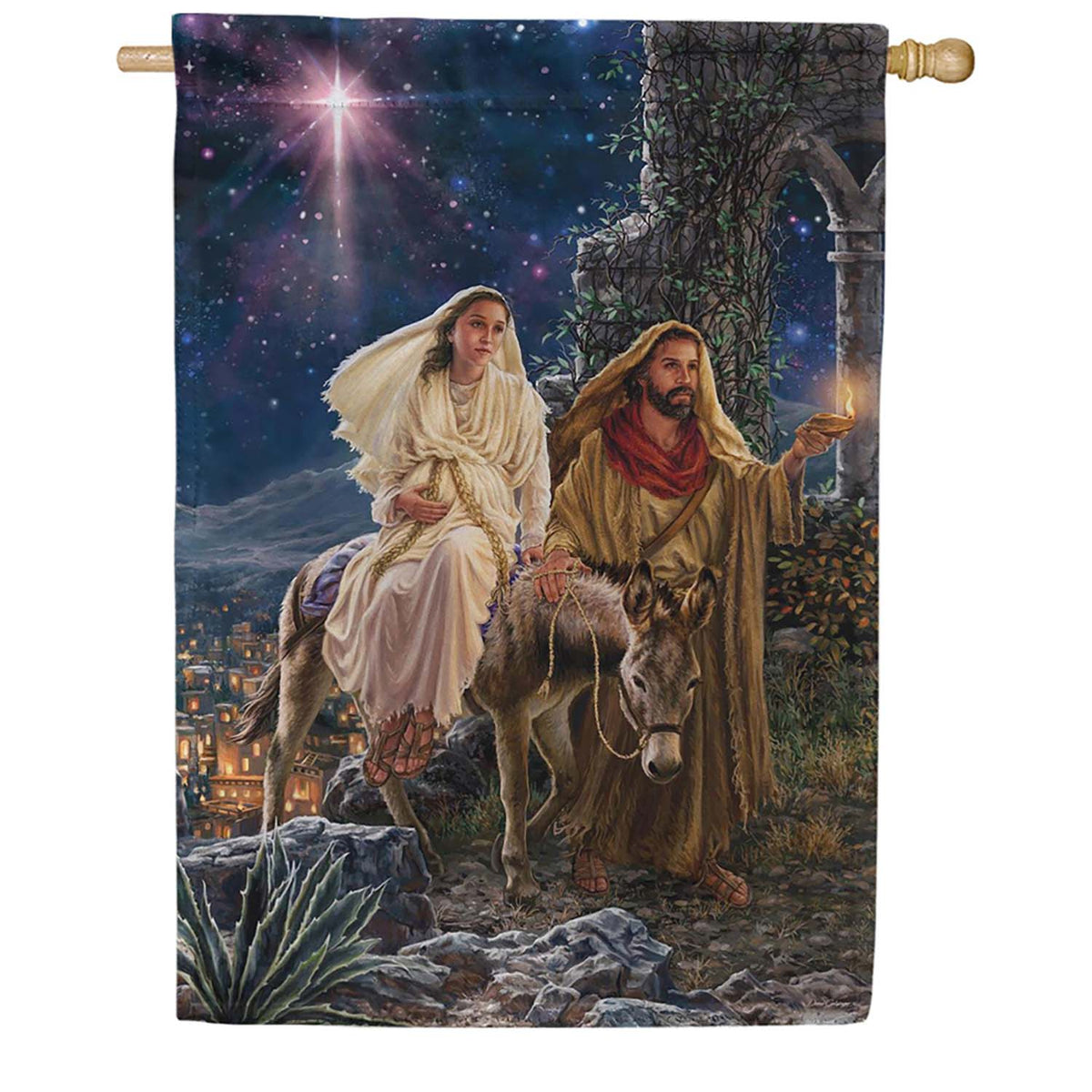 Evergreen Journey to Bethlehem Suede 2-Sided House Flag