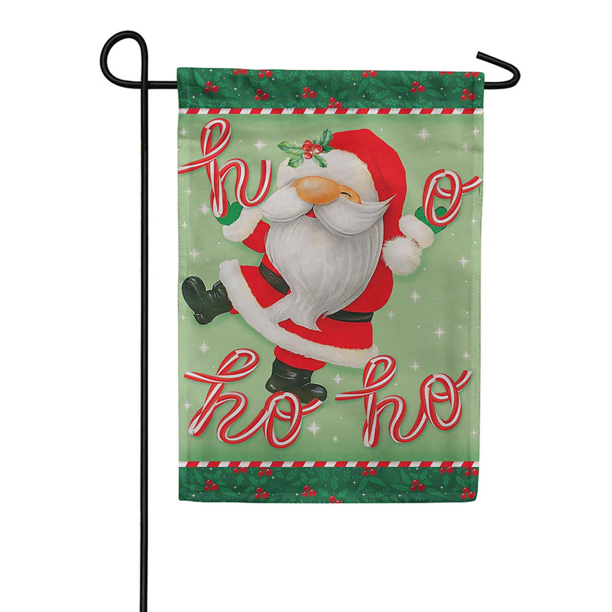Evergreen Ho Ho Ho Gnome Suede 2-Sided Garden Flag