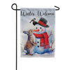 Evergreen Snowman & Friends Suede 2-Sided Garden Flag