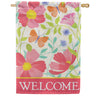 Evergreen Suede 2-Sided House Flag - Wildflower Bunch