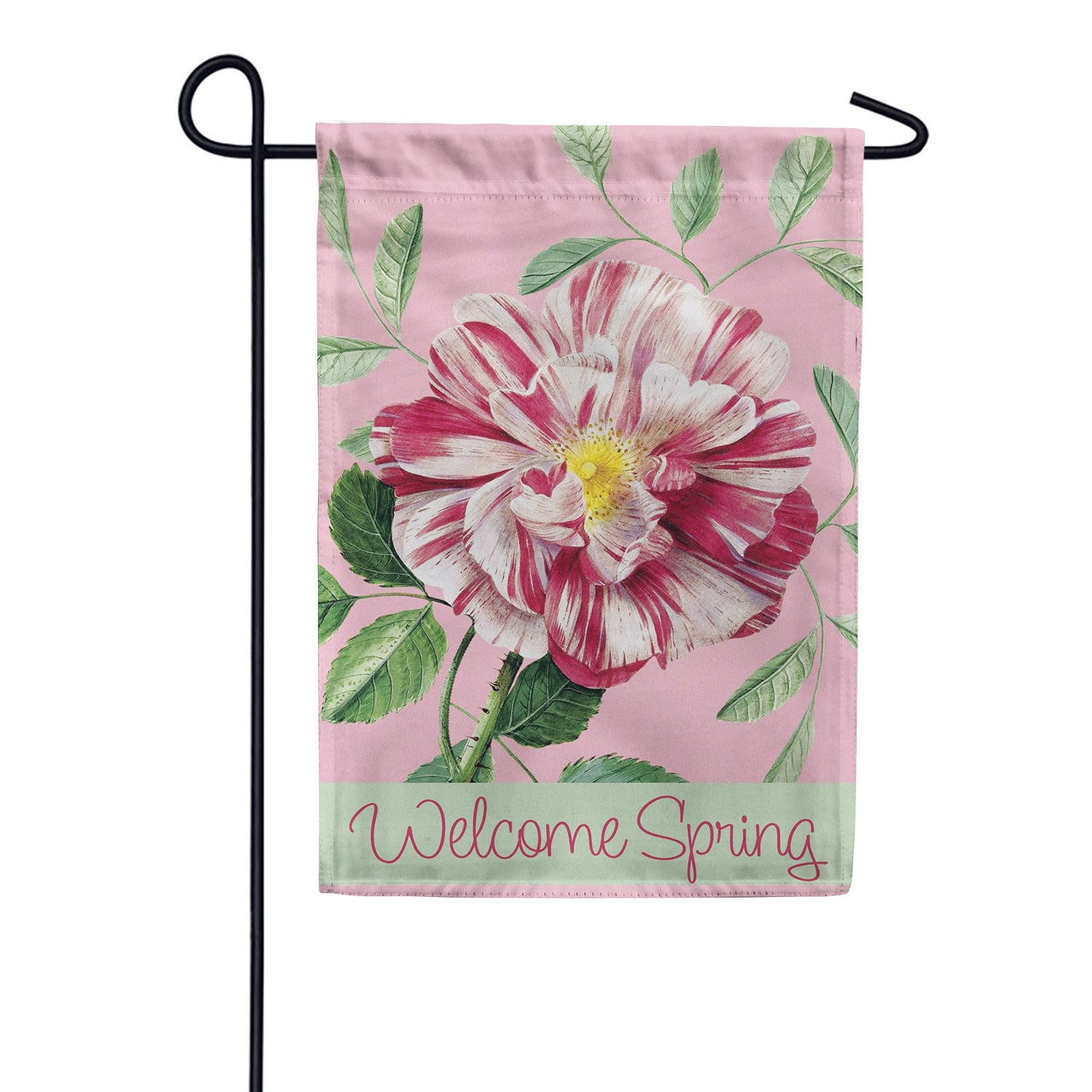 Evergreen Suede 2-Sided Garden Flag - Radiant Pink Flower