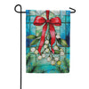 Evergreen Stained Glass Mistletoe Suede 2-Sided Garden Flag