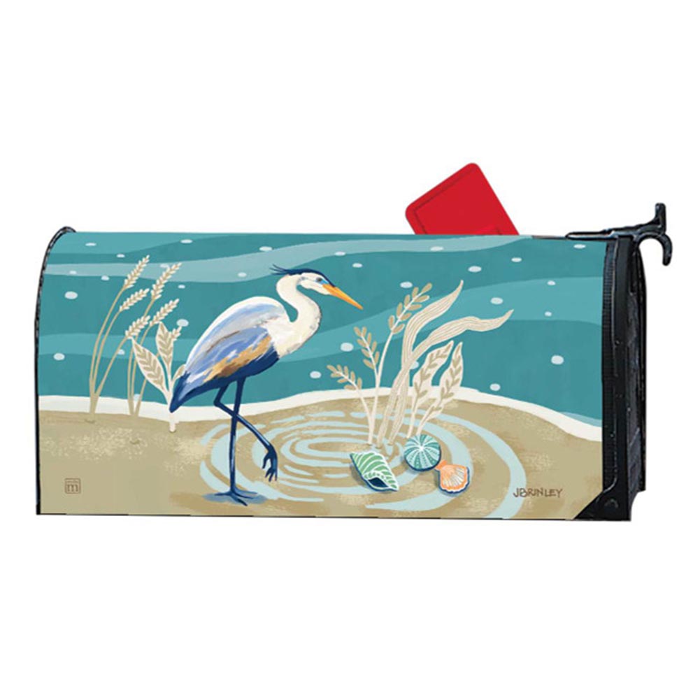 Blue Heron with Sea Shells MailWrap