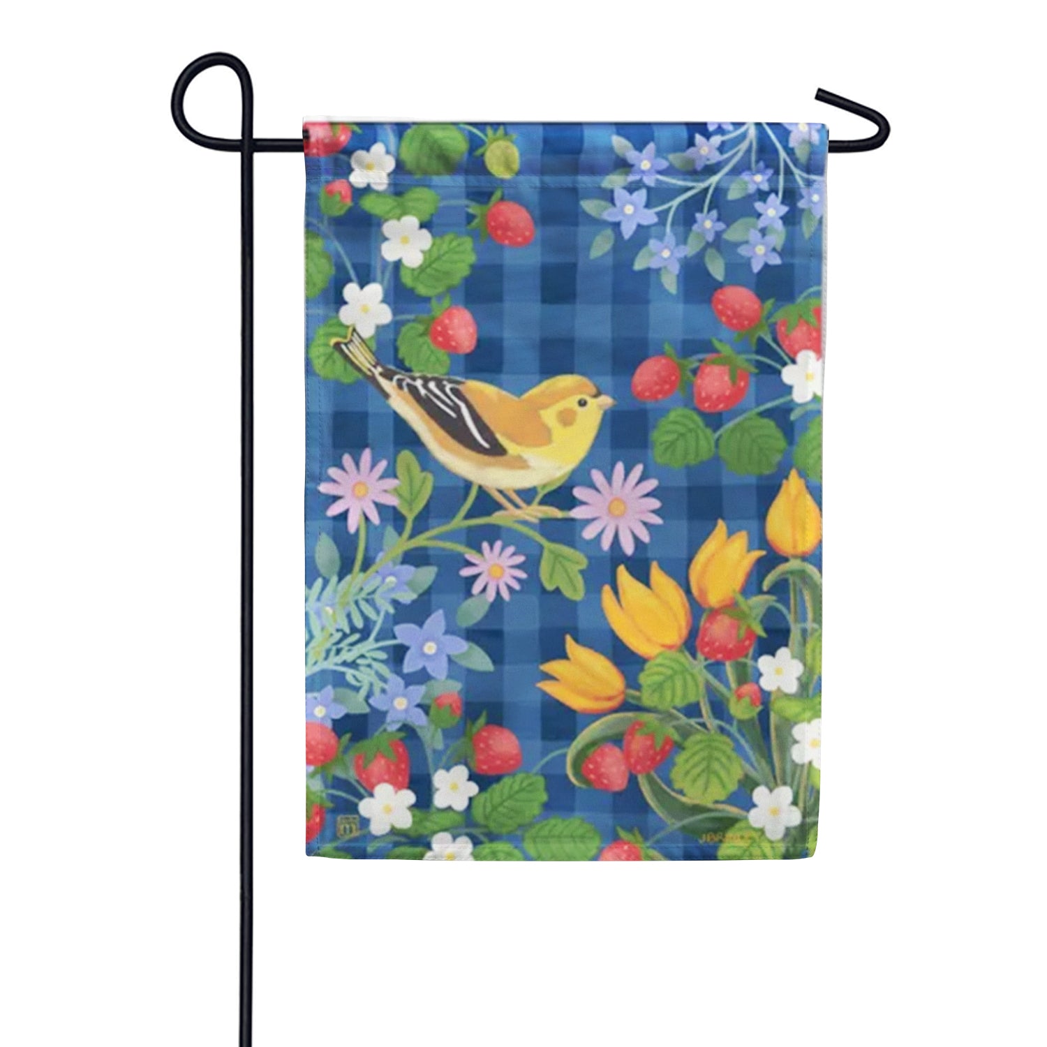 Strawberry Floral Garden Flag