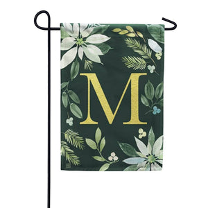Poinsettia Joy Monogram Garden Flag