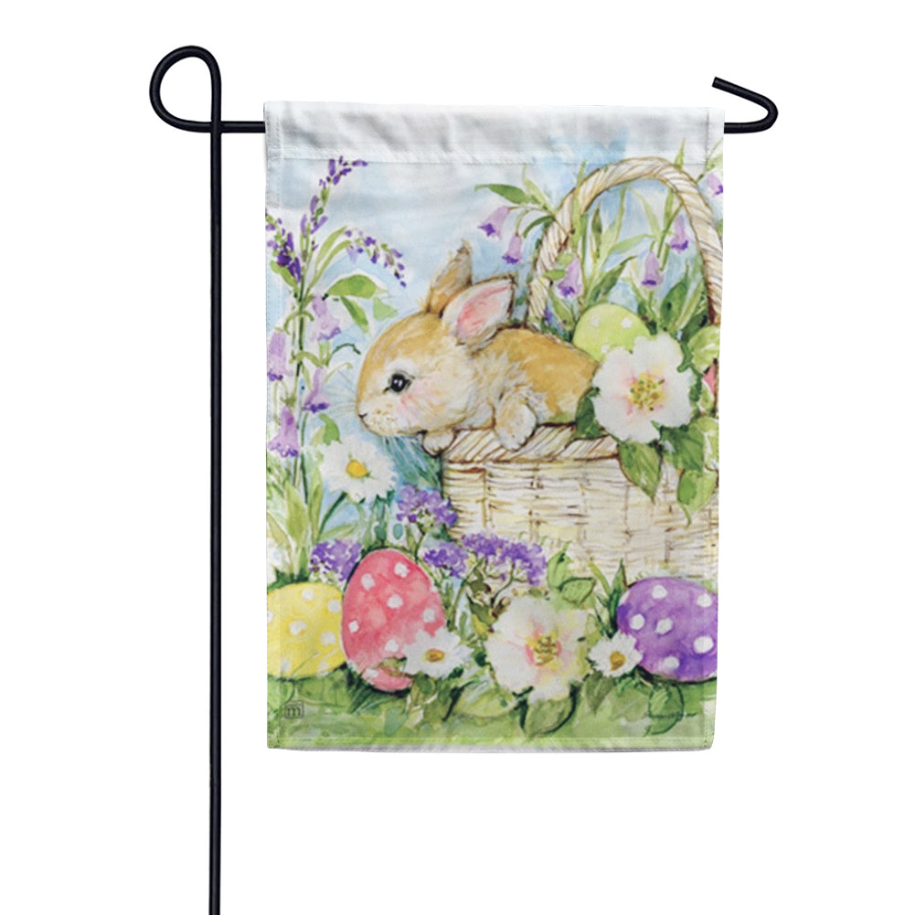 Easter Bunny Basket Garden Flag