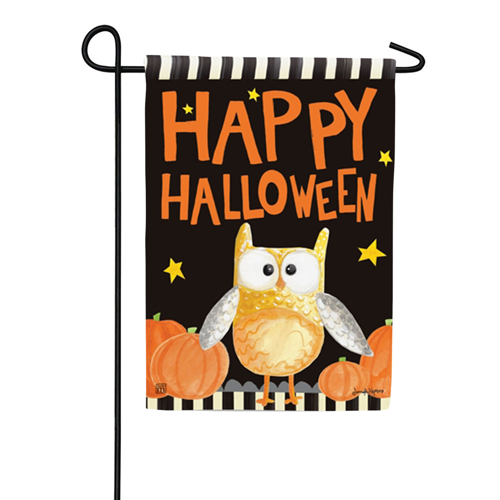 Halloween Night Owl Garden Flag