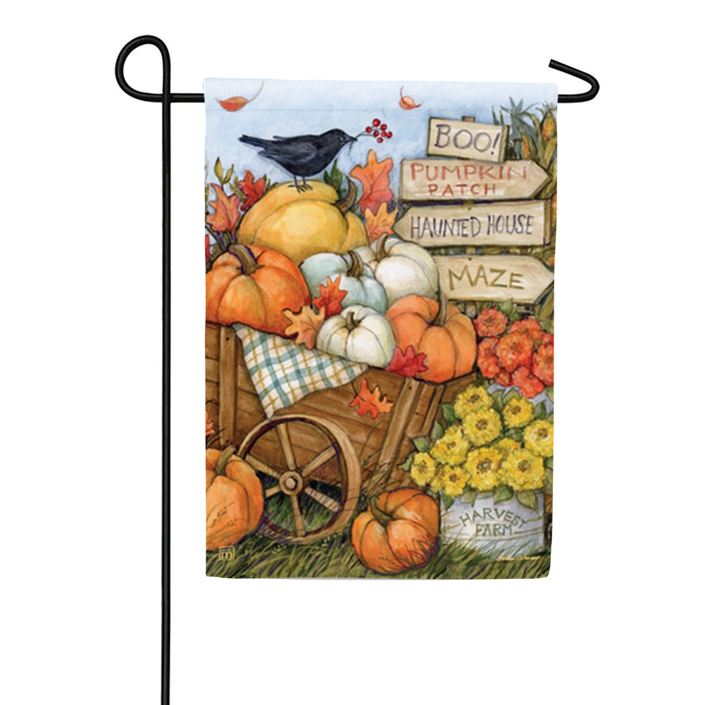 Fall Wheelbarrow Garden Flag