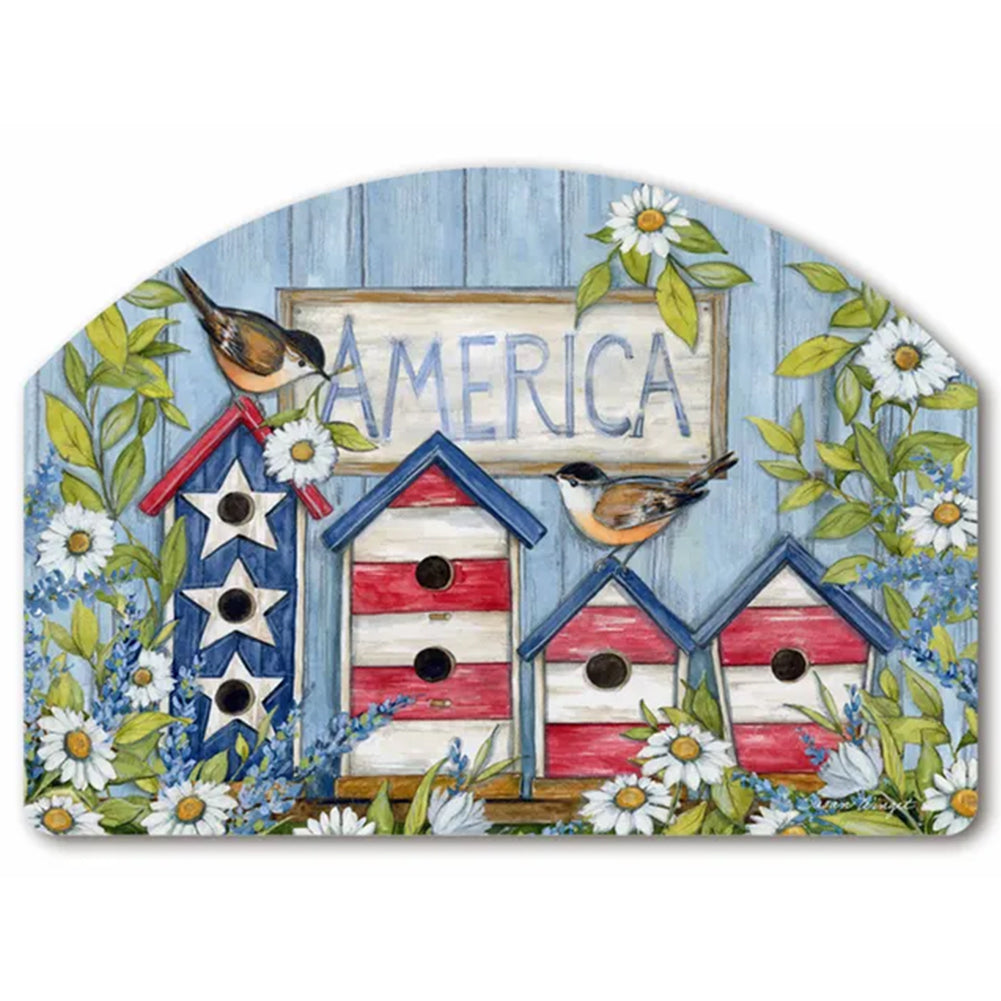 Stars and Stripes Birdhouses Yard DeSign
