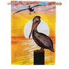 Premier Oversized House Flag - Pelican Silhouette