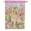 Premier Easter Bunny Tulips Oversized House Flag