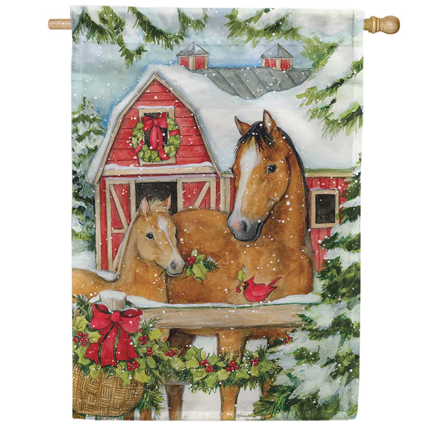 Premier Christmas Horse Barn Oversized House Flag