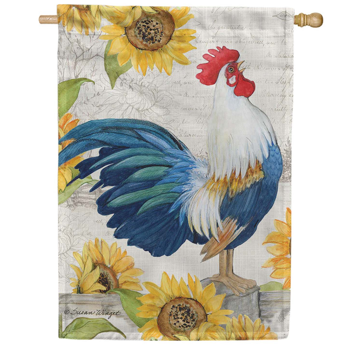 PremierSoft House Flag - Rooster Sunflower