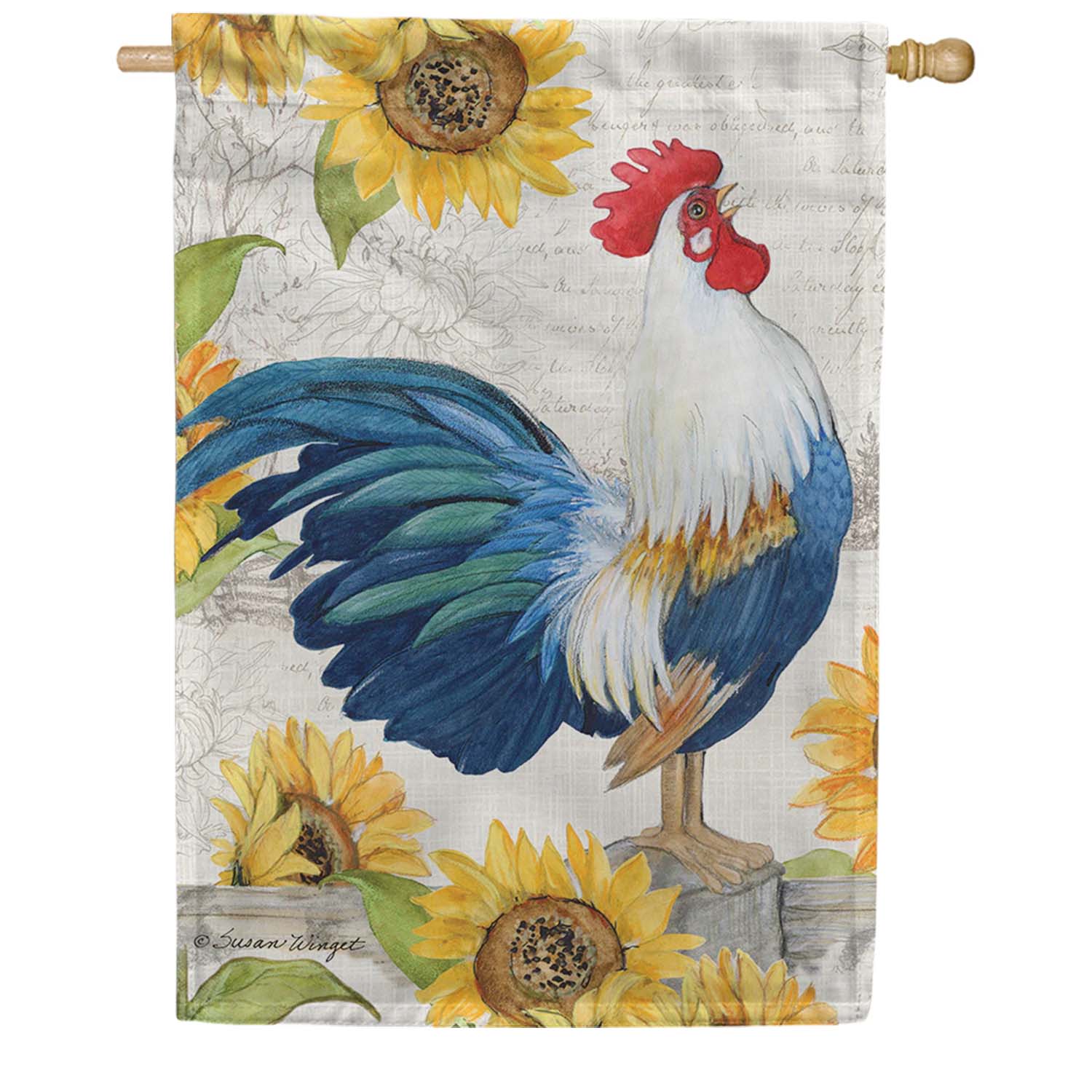 PremierSoft House Flag - Rooster Sunflower