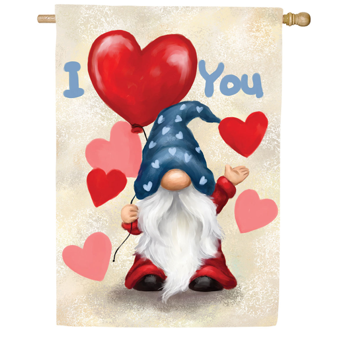 Valentine Gnome House Flag