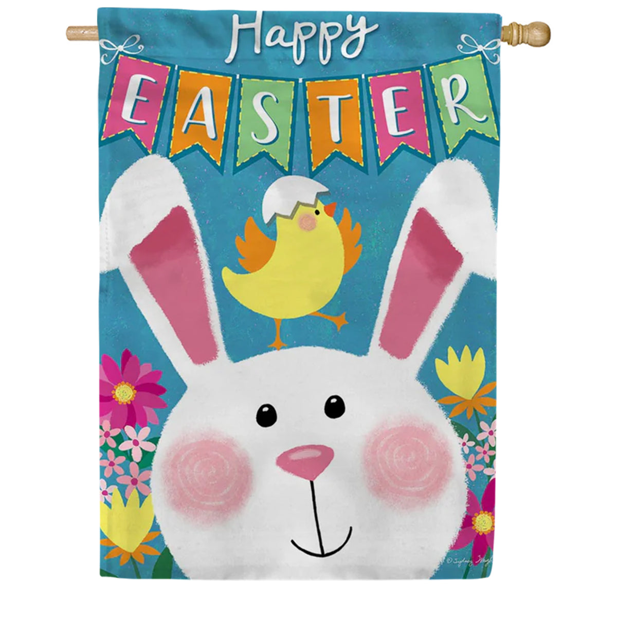 Toland Easter Bunny Banner House Flag