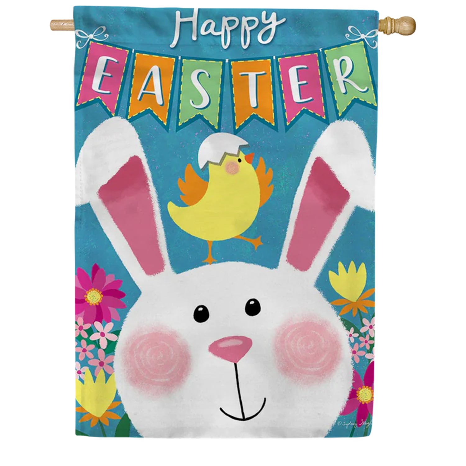 Toland Easter Bunny Banner House Flag