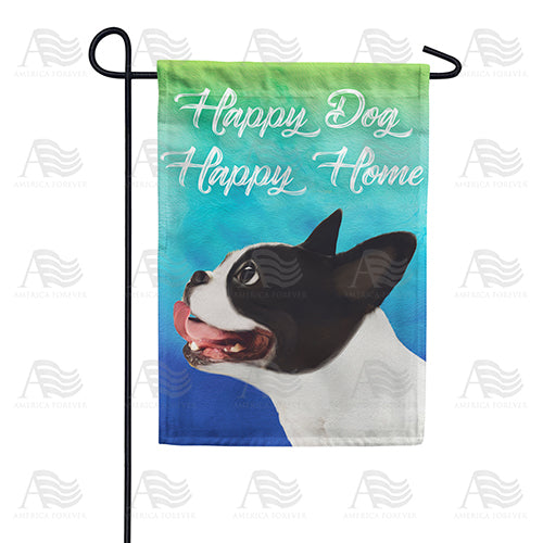 Happiness Is Having A Boston Terrier Double Sided Garden Flag