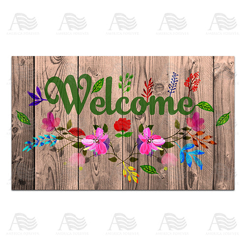Flowery Wood Panel Doormat