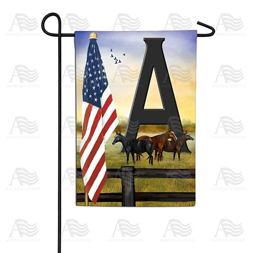 American Country Sunrise Monogram Double Sided Garden Flag