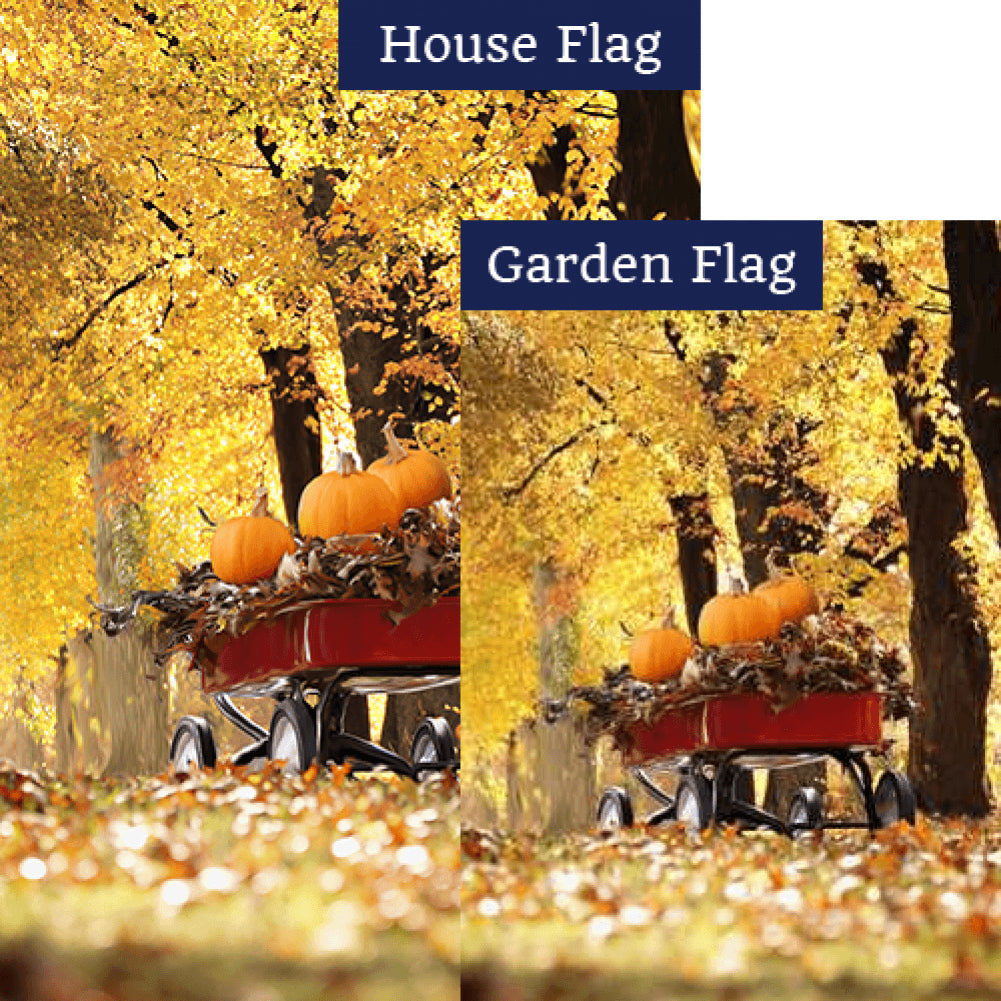 Fall Red Wagon Flags Set (2 Pieces)